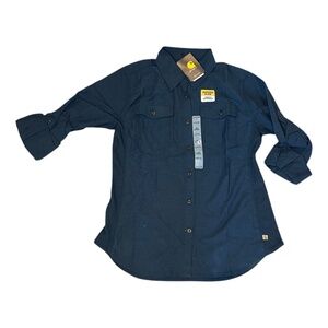 Carhartt 103600-973 Women's Twilight Blue Rugged Flex Bozeman Shirt M(8/10)